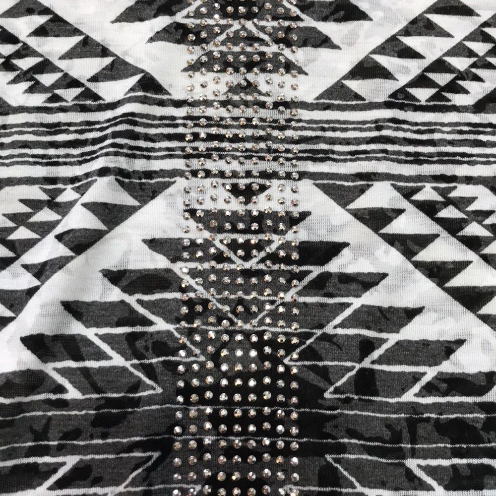 INC Cold Shoulder Aztec Print Rhinestone Tee - Picture 6 of 11
